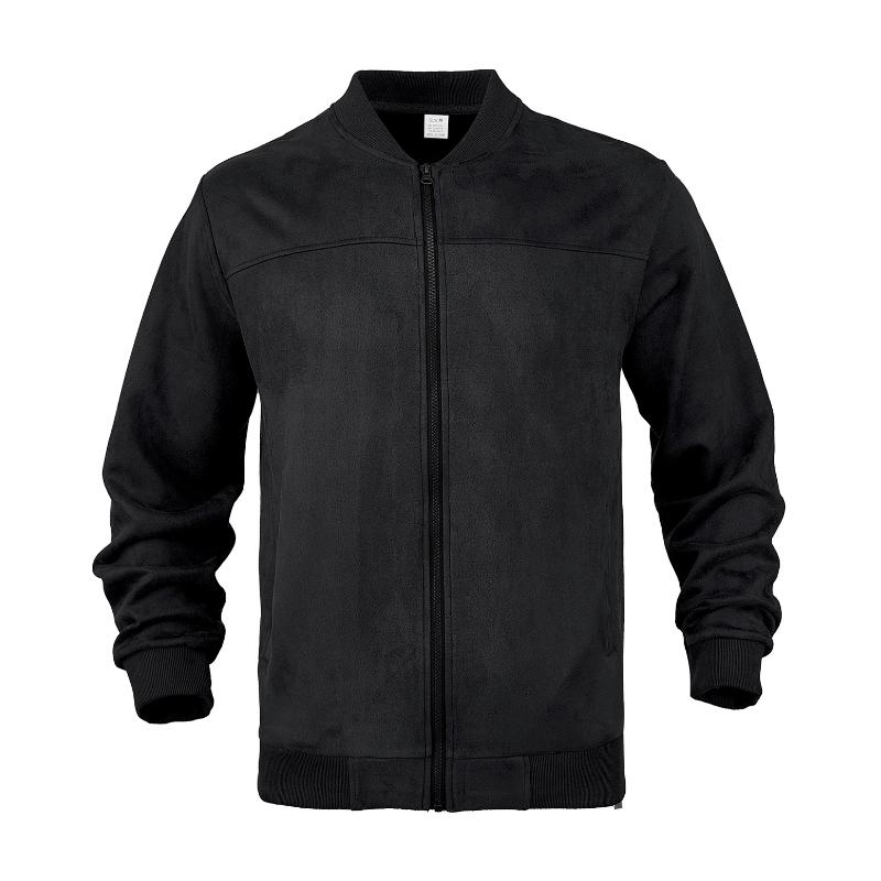 Casual Brown Suede Men's Stand Collar Jacket