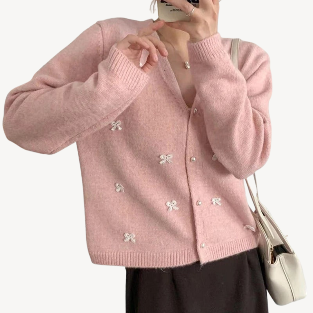 Ladies' Decorative Ribbon Sweater