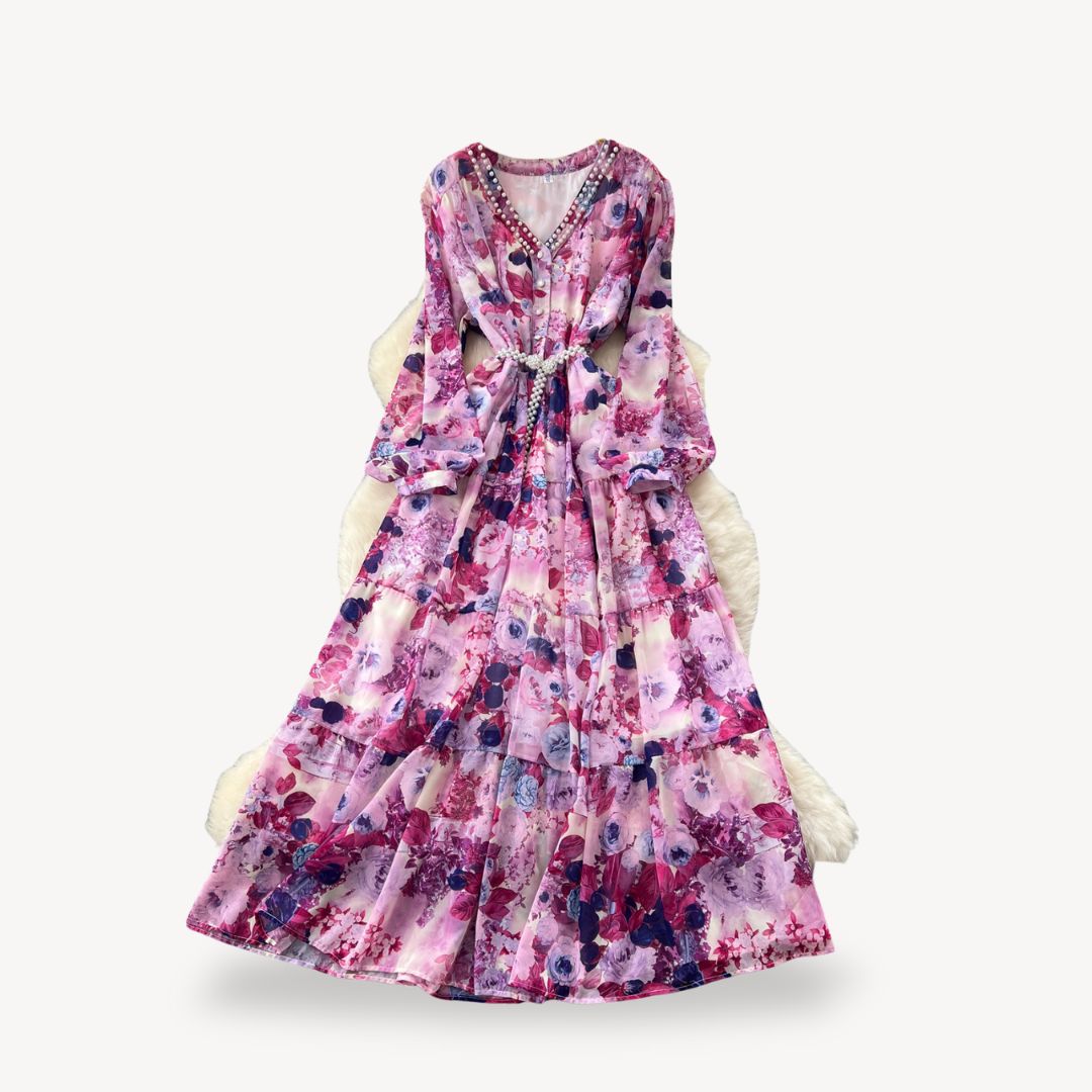 Ladies Pretty Floral Floor Length Dress