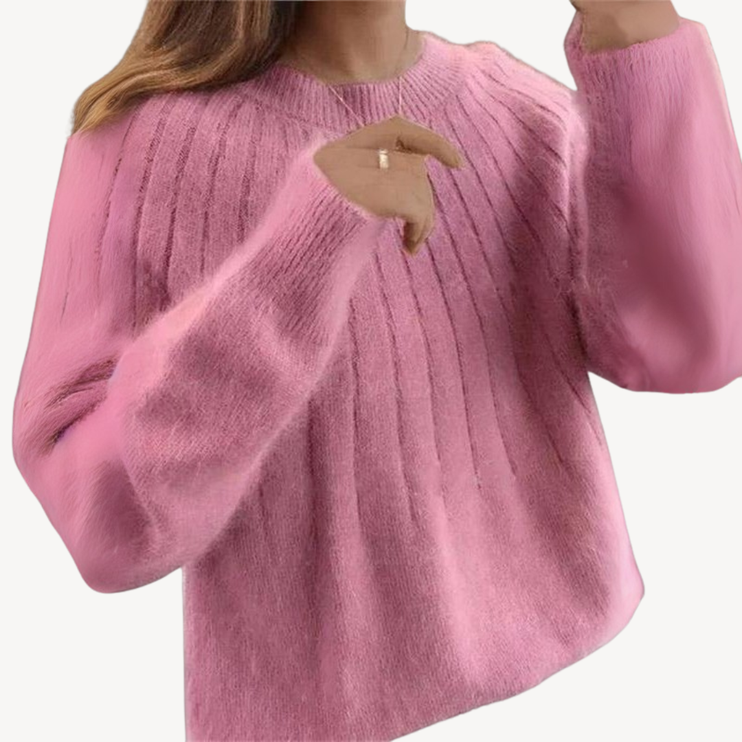 Textured Knit Sweater for Ladies