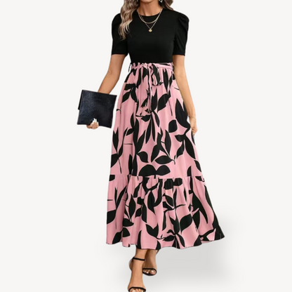 Relaxed Fit Summer Maxi Dress with Short Sleeves
