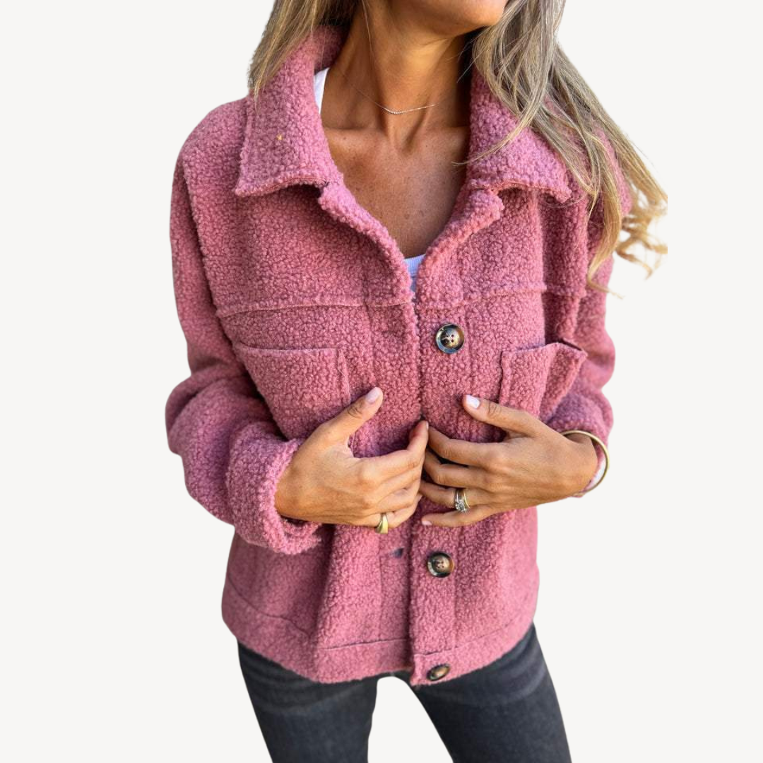 Soft Women's Fleece Button Up Coat