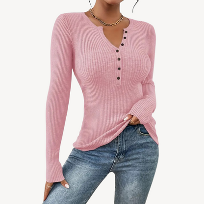Textured Button Women's Casual Shirt - OutfitLondon
