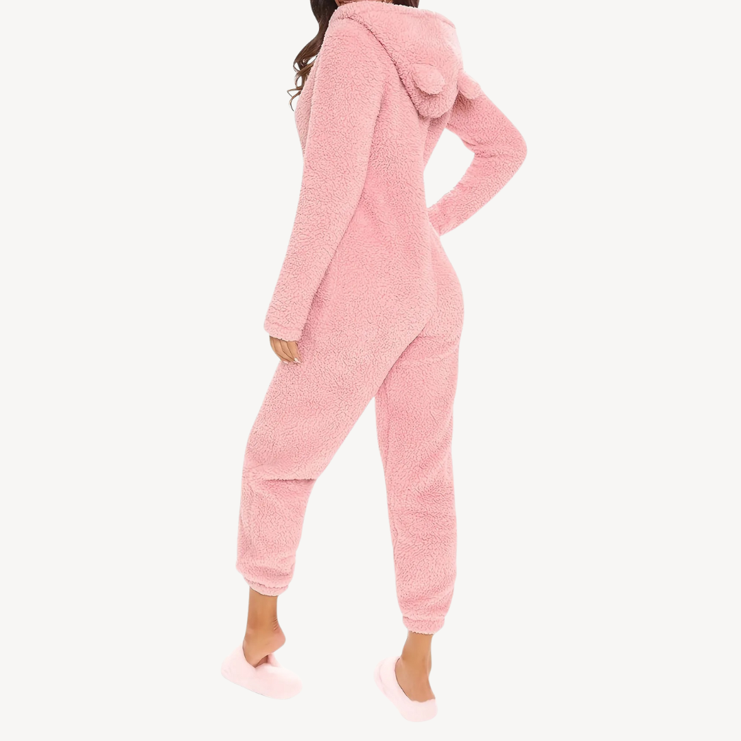 Soft Women's Fleece Jumpsuit Pajamas