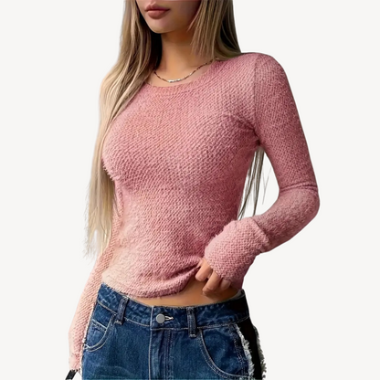 Fitted Crew Neck Women's Long Sleeve Shirt