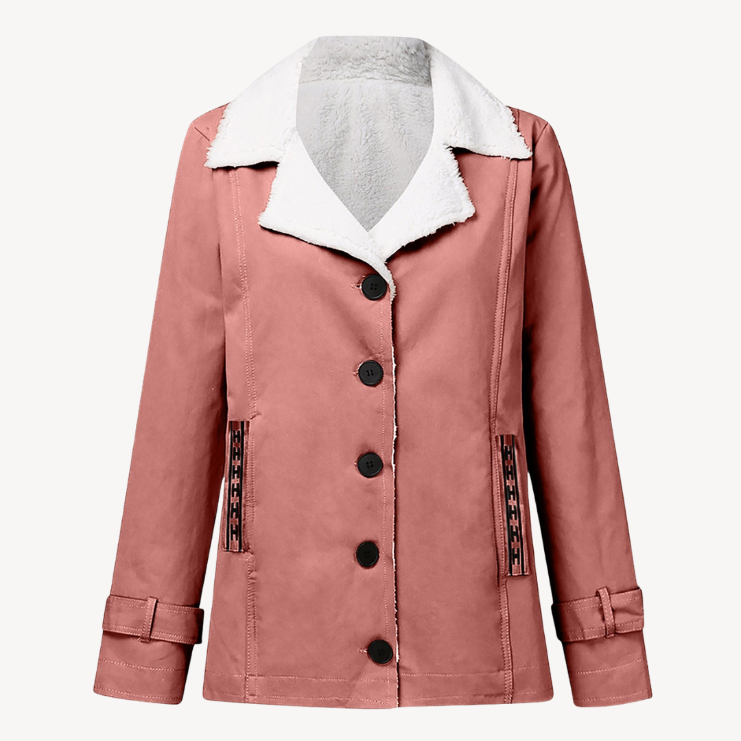 Warm Women's Button Front Fleece Coat
