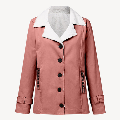 Warm Women's Button Front Fleece Coat