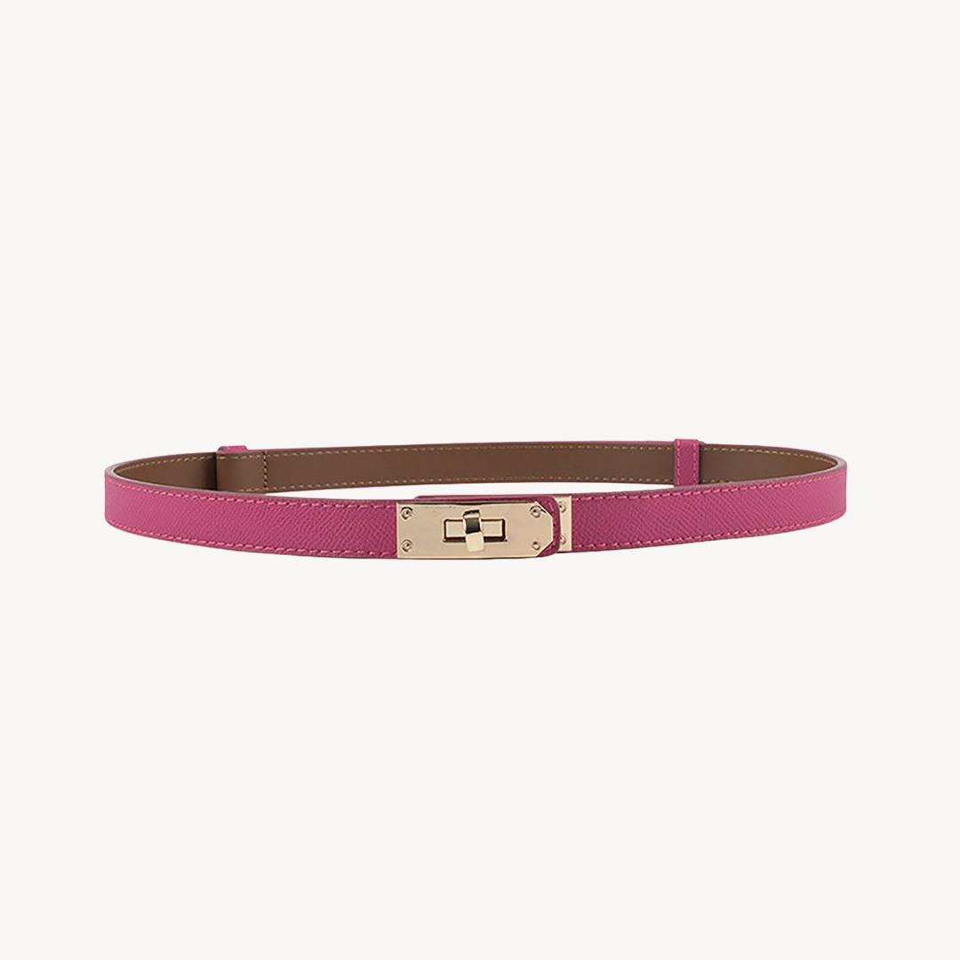 Synthetic Leather Belt with Metallic Buckle for Ladies