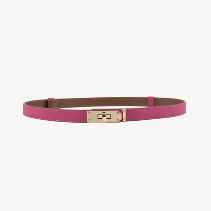 Synthetic Leather Belt with Metallic Buckle for Ladies