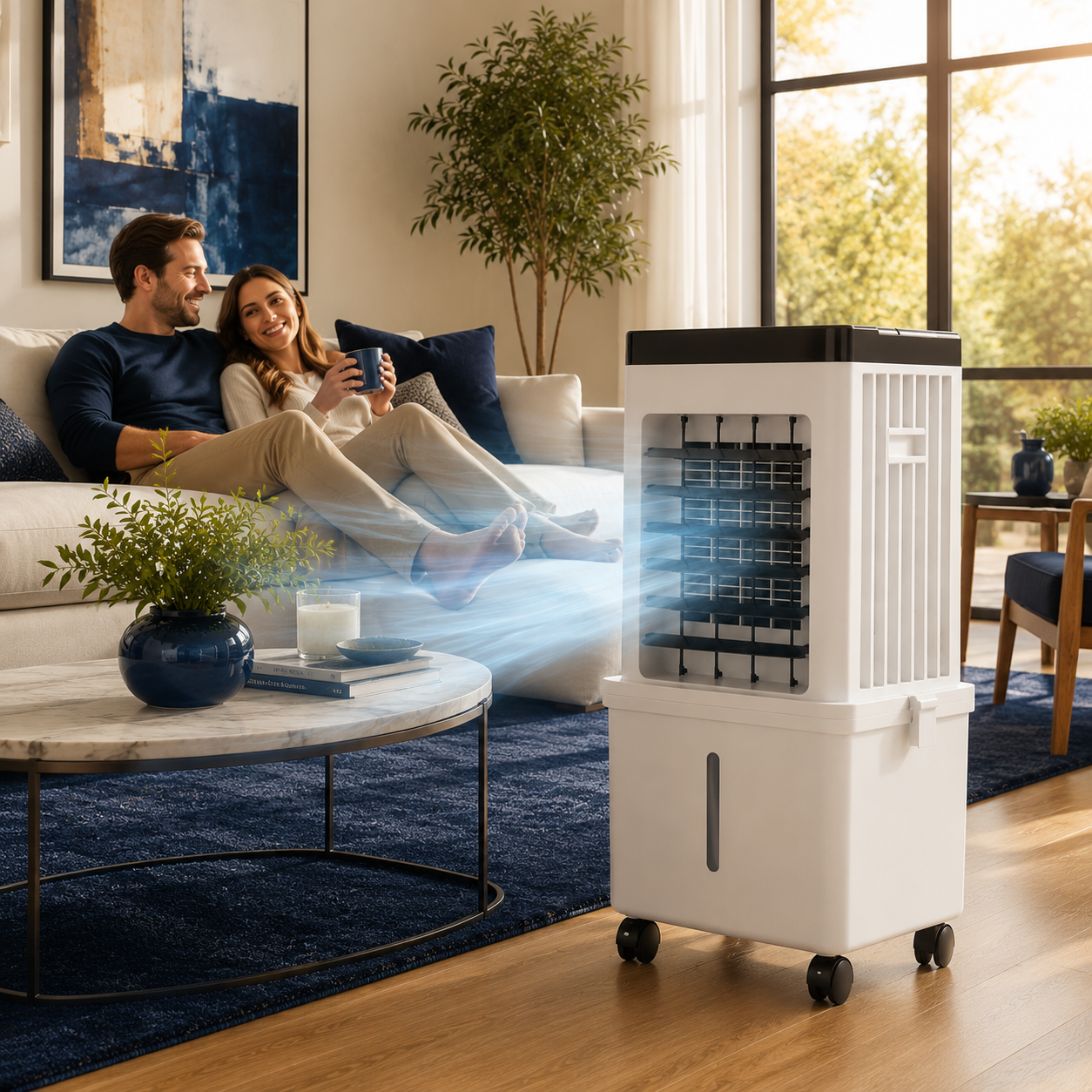 Portable 3-in-1 Air Cooler, Humidifier & Purifier