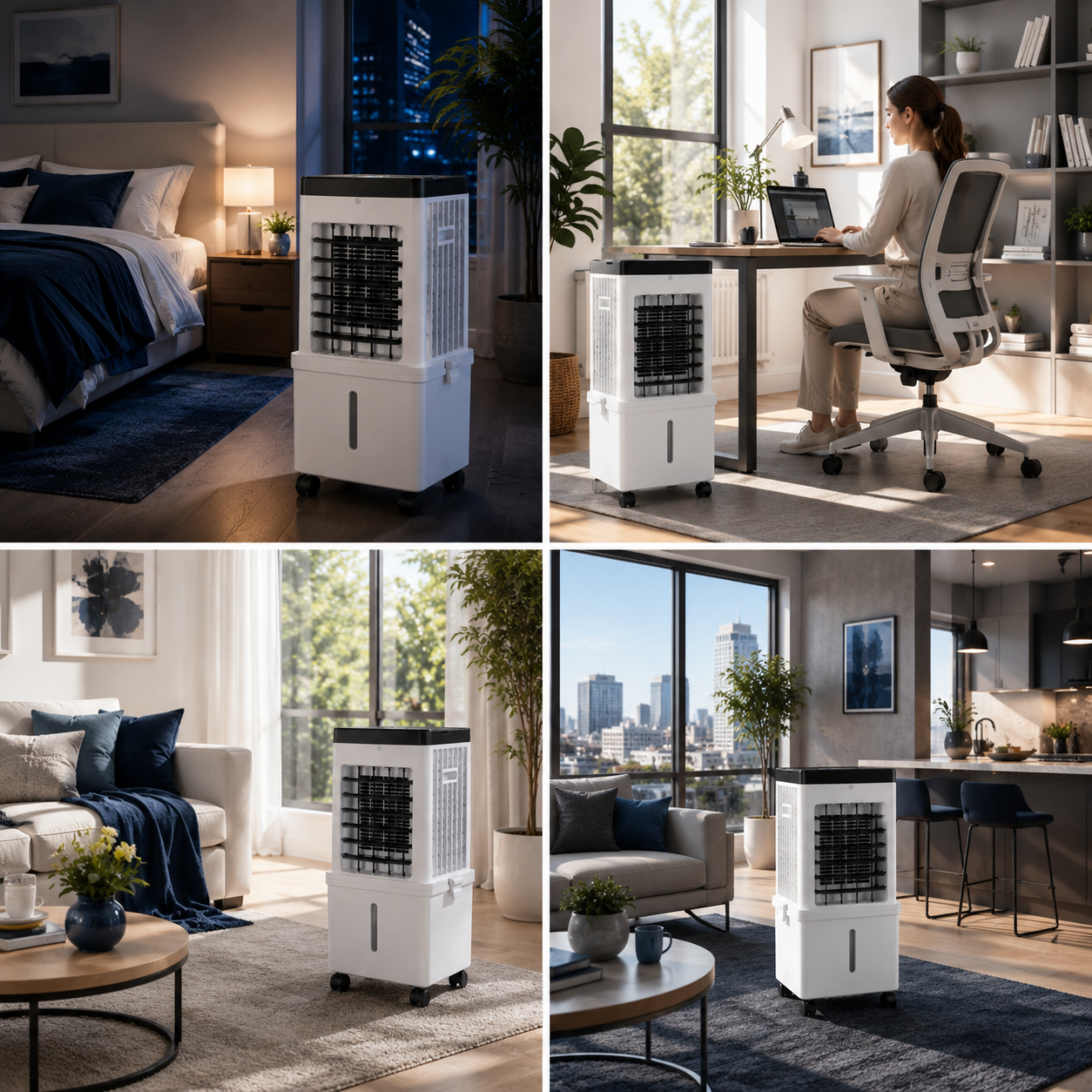 Portable 3-in-1 Air Cooler, Humidifier & Purifier