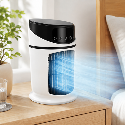 Portable 4-in-1 Mist Cooling Fan with LED Light