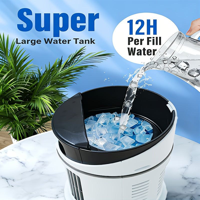 Portable 4-in-1 Mist Cooling Fan with LED Light