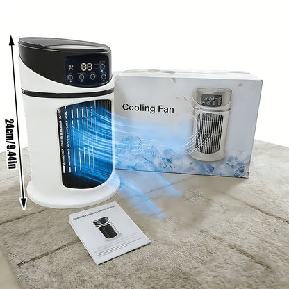 Portable 4-in-1 Mist Cooling Fan with LED Light