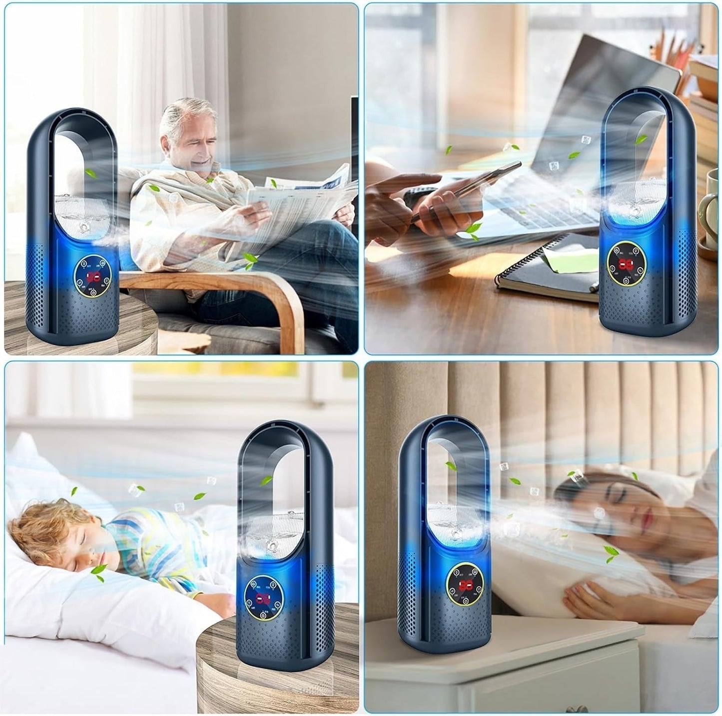 Portable Blade-Free Silent Air Conditioner for Home & Office