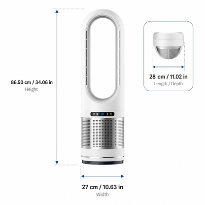 Portable Bladeless Tower Fan for Home & Office