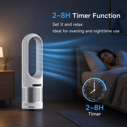 Portable Bladeless Tower Fan for Home & Office