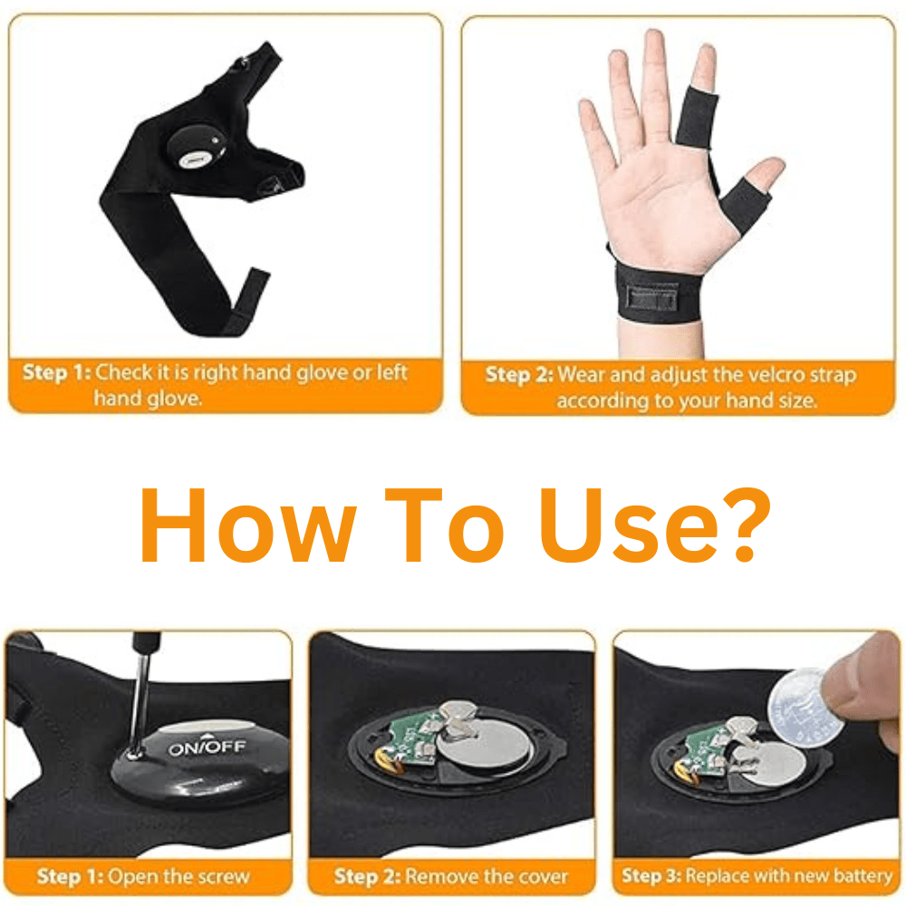 Bright LED Light Gloves