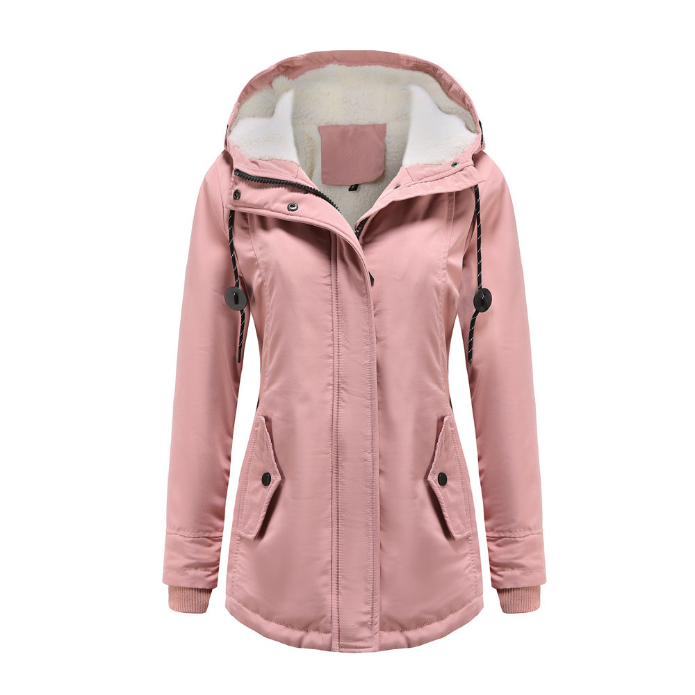 Soft Ladies Fleece Hooded Jacket Coat