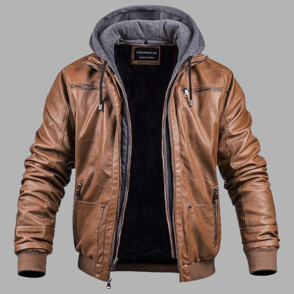 Luxury Fleece Lined Leather Coat