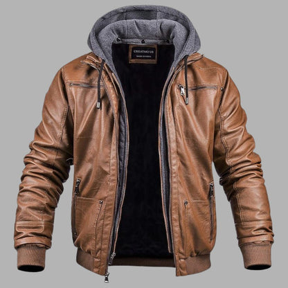 Luxury Fleece Lined Leather Coat