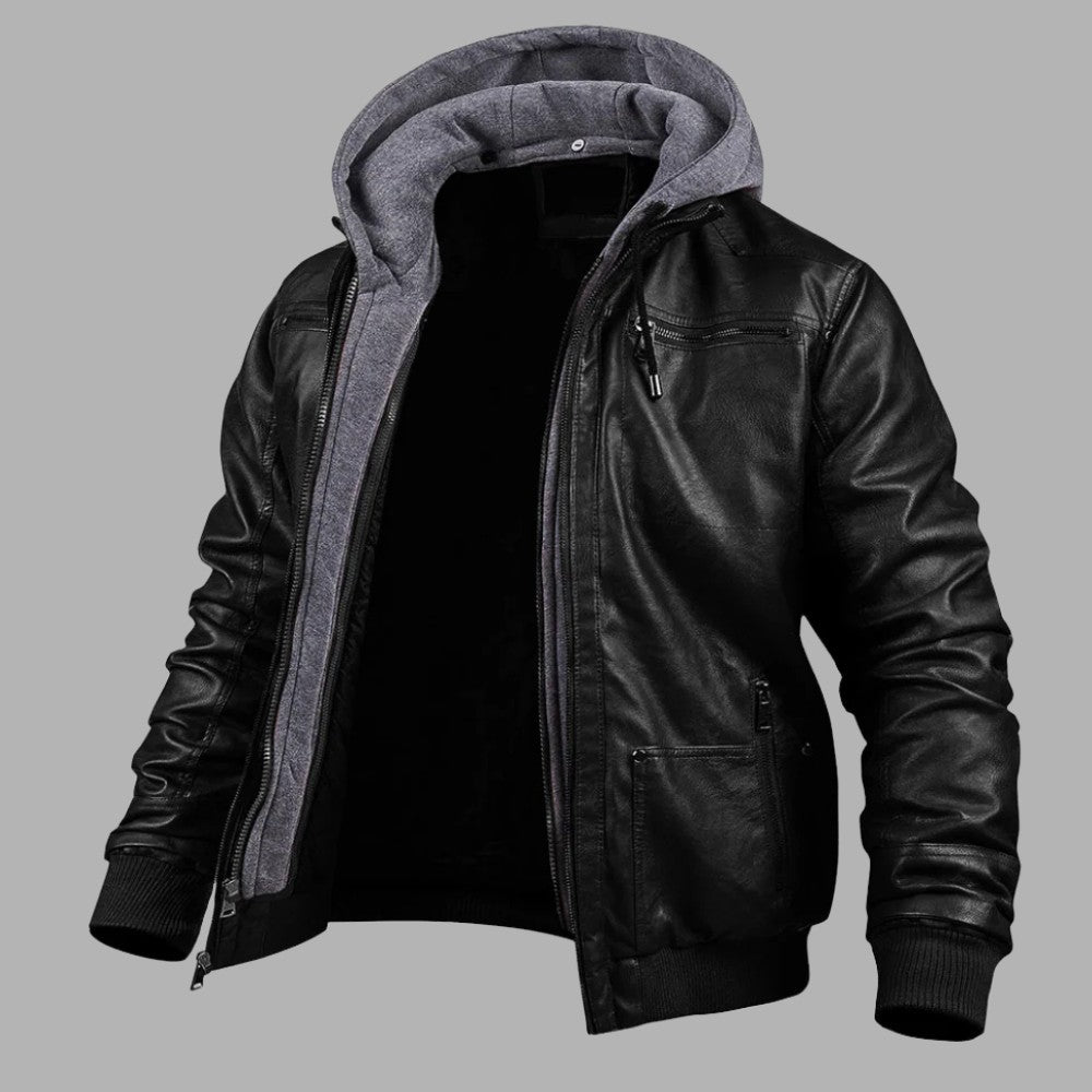 Luxury Fleece Lined Leather Coat