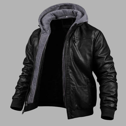 Luxury Fleece Lined Leather Coat
