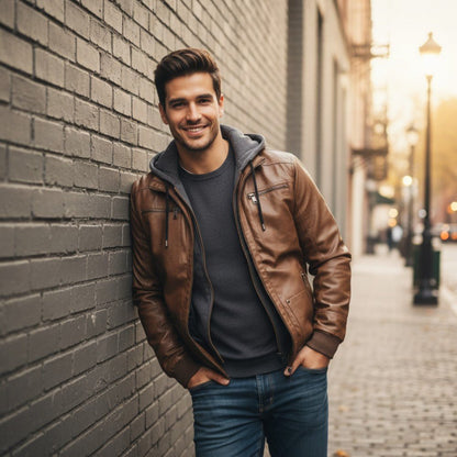 Luxury Fleece Lined Leather Coat