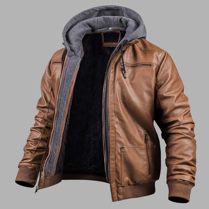 Luxury Fleece Lined Leather Coat