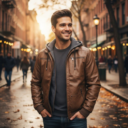 Luxury Fleece Lined Leather Coat