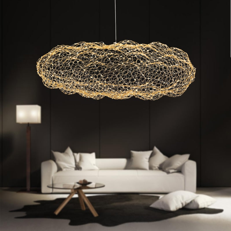 Dark Blue Glass Table Lamp With String Lights - OutfitLondon