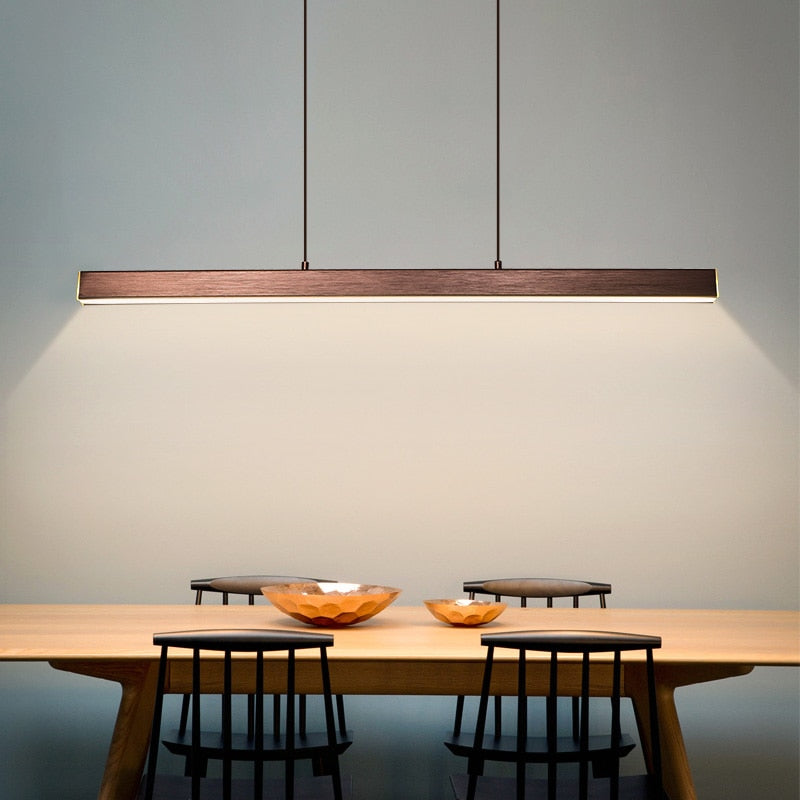 Sleek Contemporary LED Hanging Light In Black Or Brown - OutfitLondon