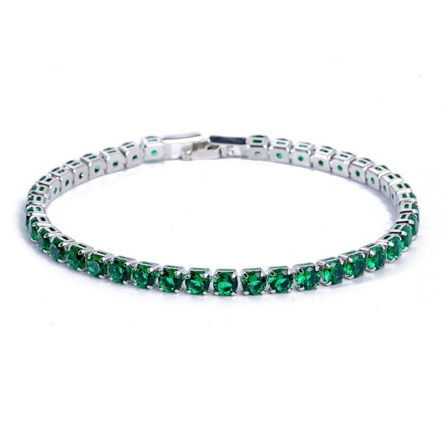 Sparkling Silver Tennis Bracelet With Dazzling Cubic Zirconia