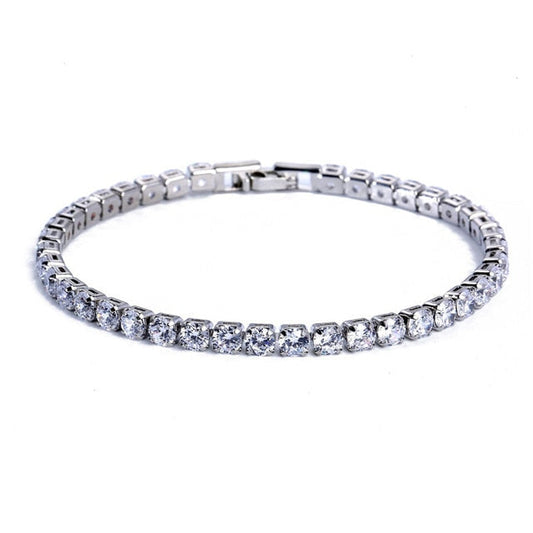 Sparkling Silver Tennis Bracelet With Dazzling Cubic Zirconia - OutfitLondon