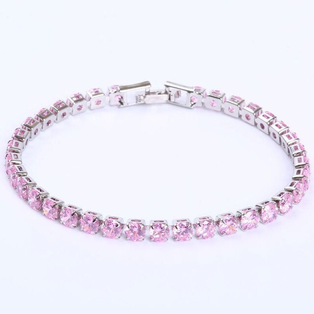 Sparkling Silver Tennis Bracelet With Dazzling Cubic Zirconia