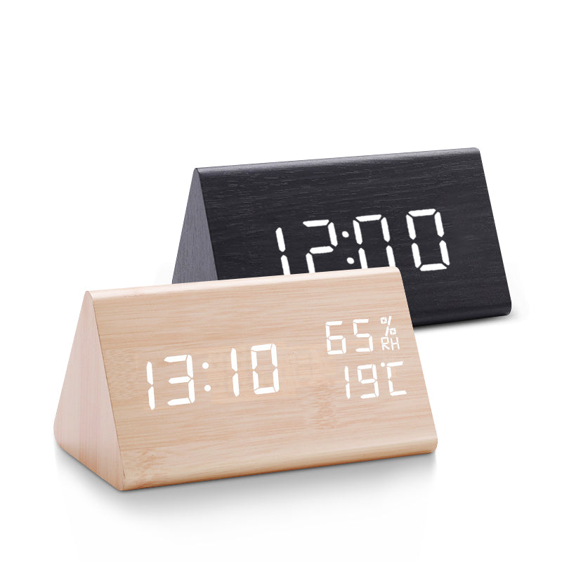 Compact LED Clock Radio with Temperature Display