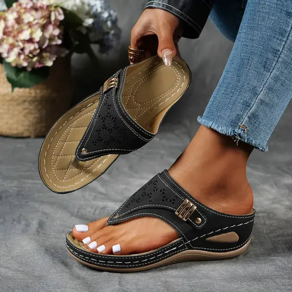 Supportive Contoured Summer Wedge Sandals for Women