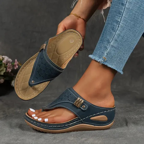 Supportive Contoured Summer Wedge Sandals for Women