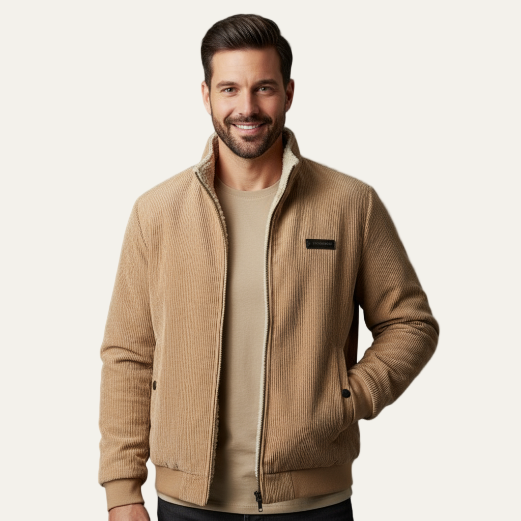 Rugged Textured Mens Bomber Jacket - OutfitLondon