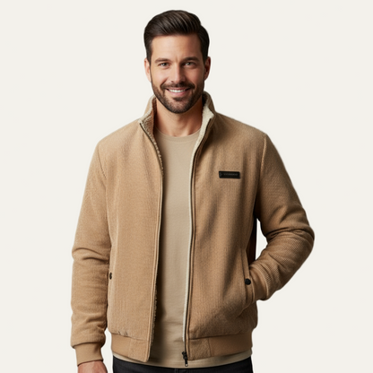 Rugged Textured Mens Bomber Jacket - OutfitLondon
