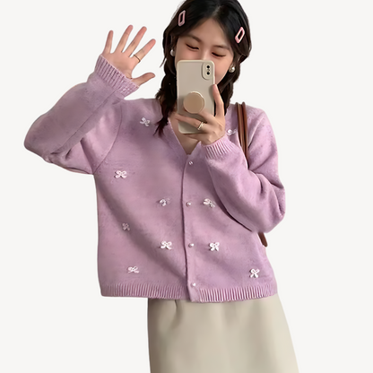 Ladies' Decorative Ribbon Sweater