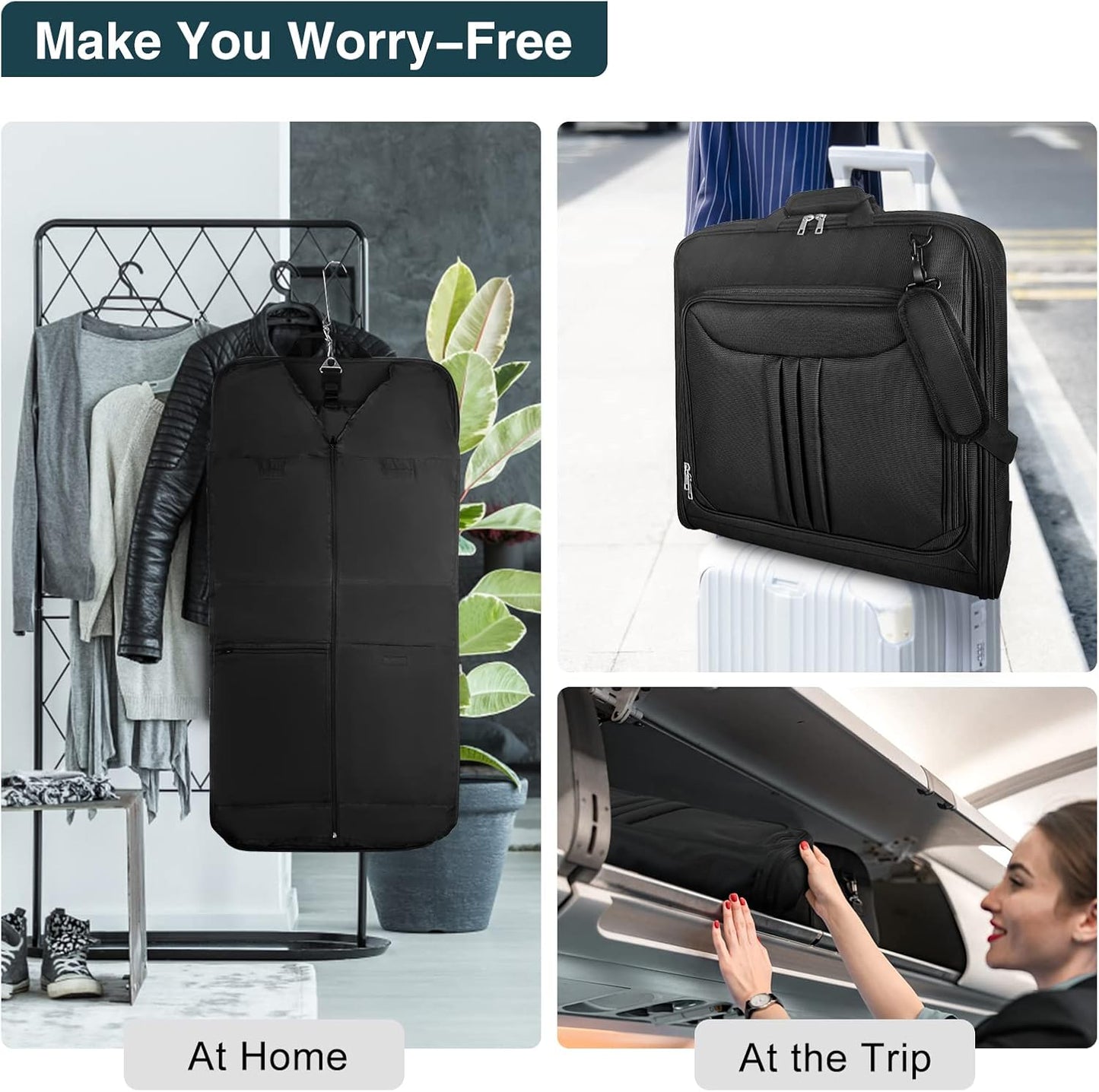 Compact Travel Clothing Bag with Strap and Waterproof Cover