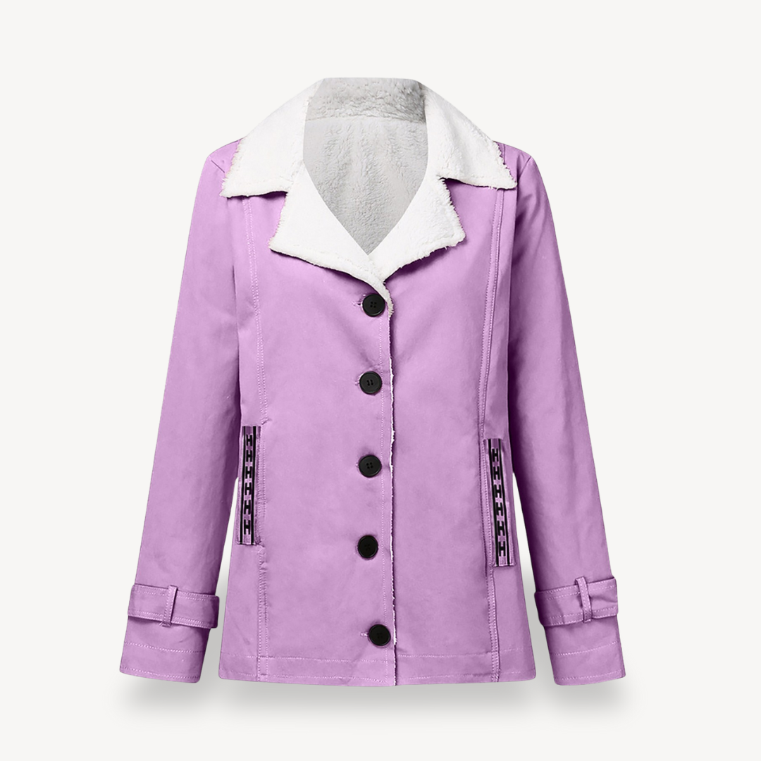 Warm Women's Button Front Fleece Coat