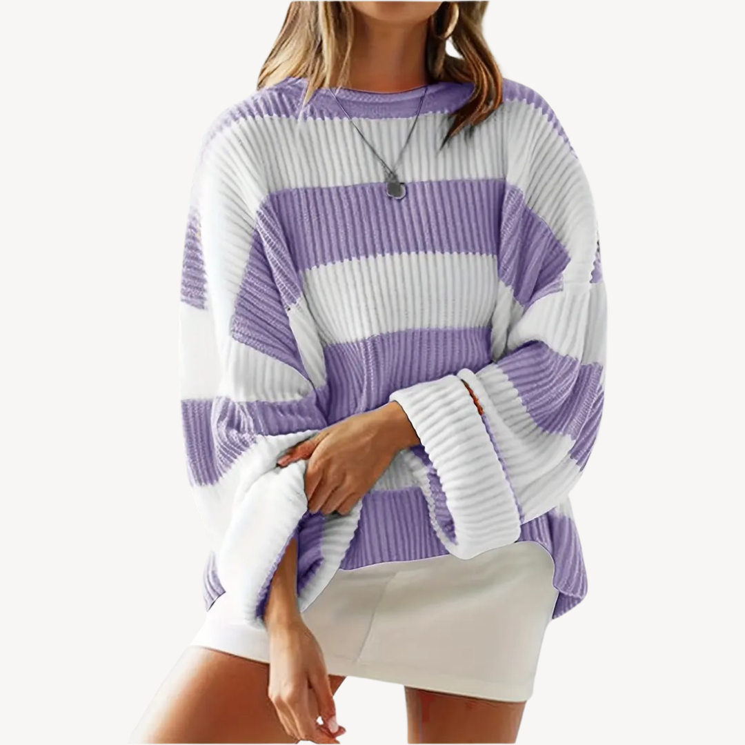 Comfy Women's Horizontal Knit Sweater