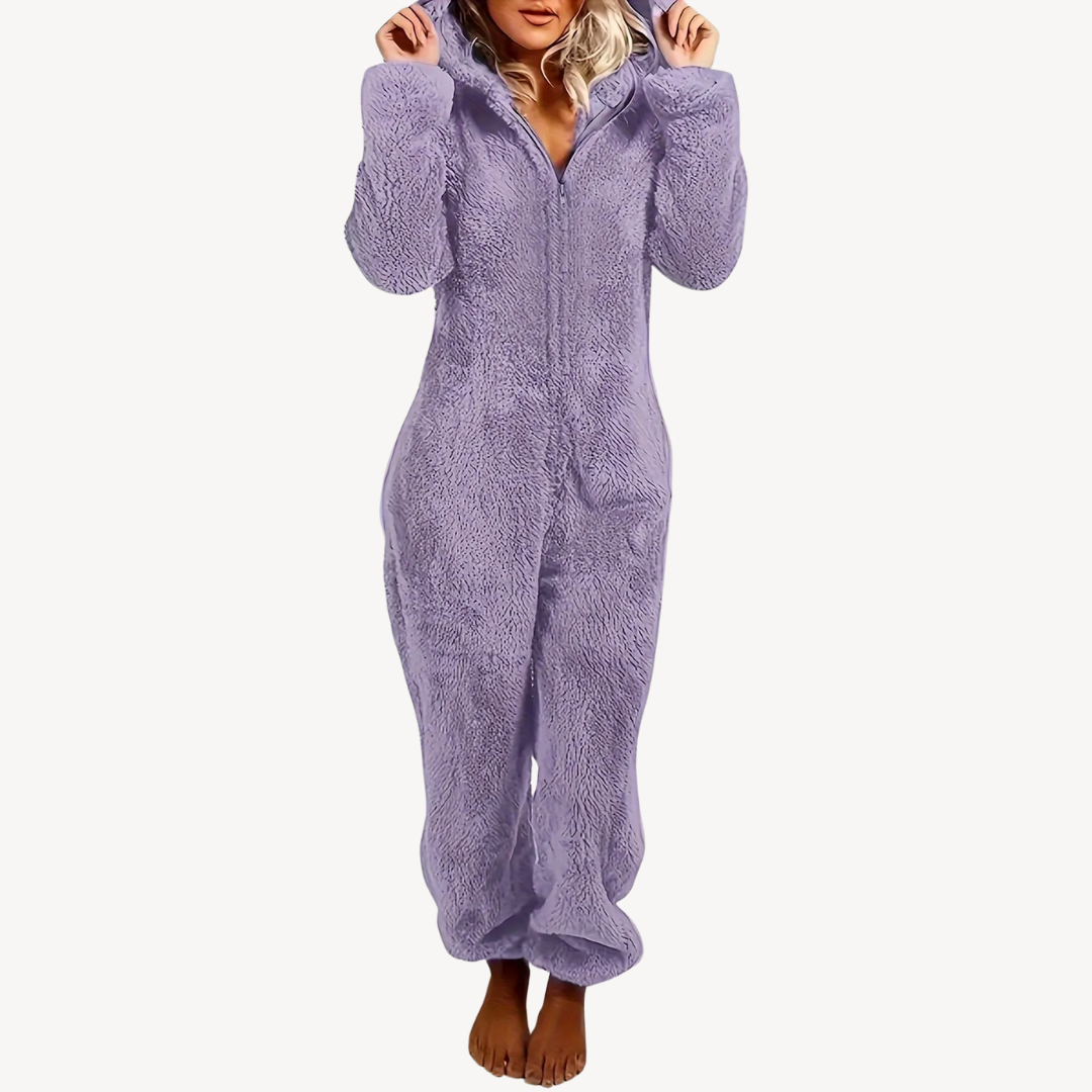 Soft Women's Fleece Jumpsuit Pajamas