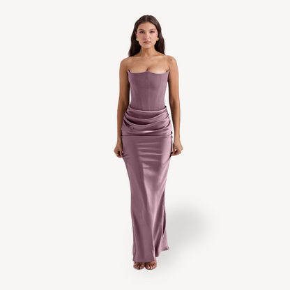 Elegant Sleeveless Satin Evening Gown for Women