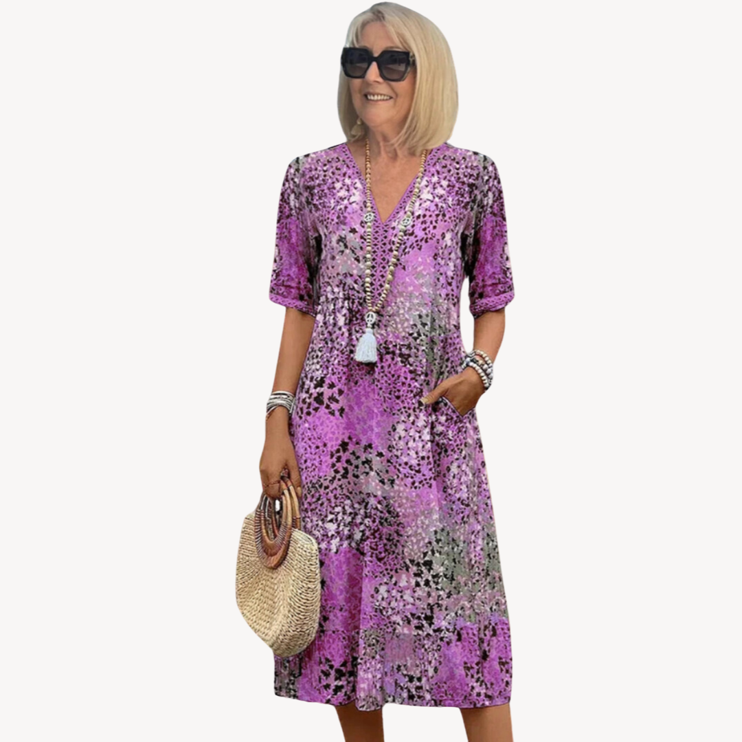 Casual Floral Midi Dress - Loose Tiered Maxi Style