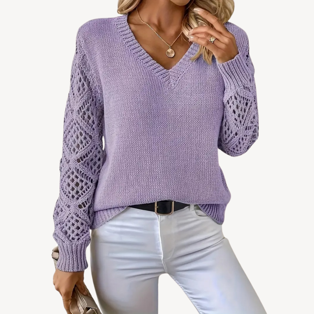 Ladies' Open Neck Knitted Jumper