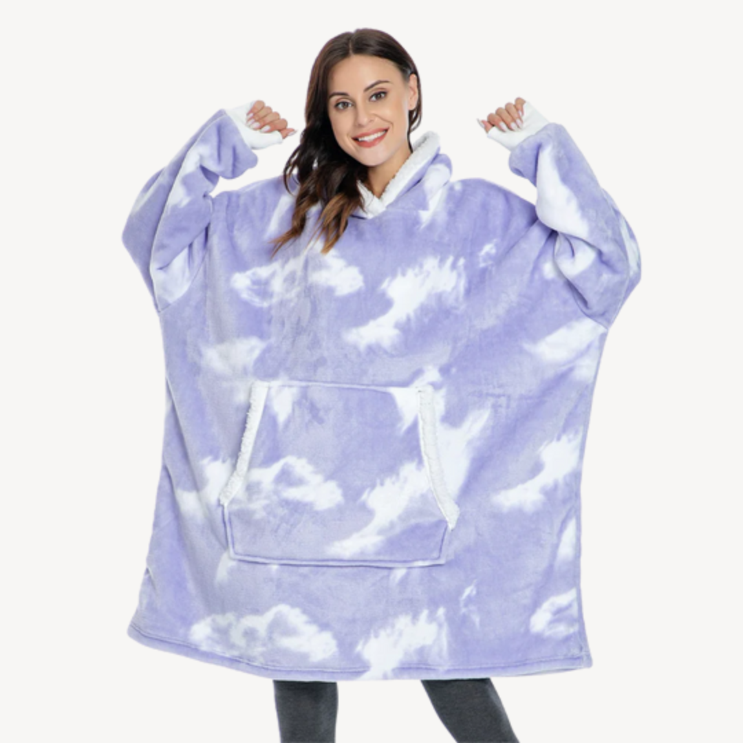Large Colorful Hooded Throw Blanket