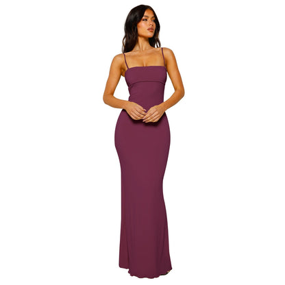 Sleek Women's Open Back Formal Maxi Dress